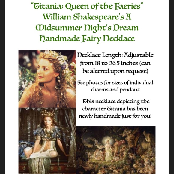 "Titania: Queen of the Faeries" Midsummer Night's Dream Handmade Fairy Necklace - Picture 15 of 16